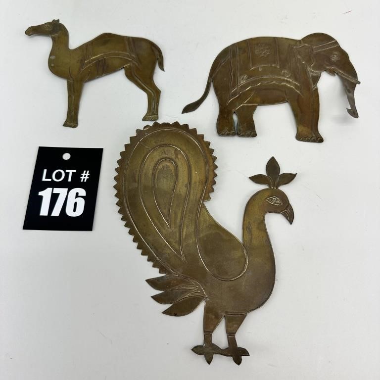 Metal Camel, Elephant & Peacock
