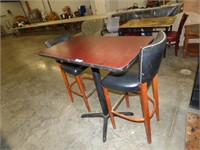 BAR HEIGHT TABLE & 2 BAR STOOLS