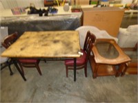 TABLE & 2 CHAIRS & END TABLE