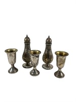 Weight Sterling S&P Set and 3 Communion Cups