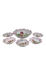 6 Pc Floral German Porcelain Bowl Set