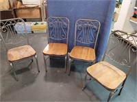 (4) Metal & Wood  Chairs
