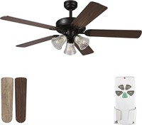 52 Inch Indoor Ceiling Fan with Light and Remote C