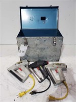 (3) Electric Staplers & Toolbox