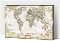 $50  Vintage World Map Canvas Art  24x18 Inches