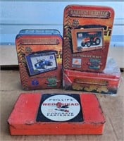 Three Harvest Heritage Metal Collector Cards & Tin