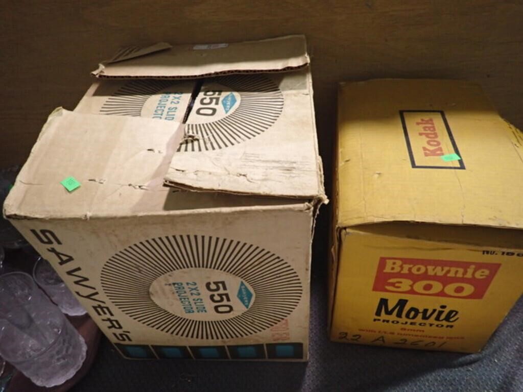 KODAK MOVIE PROJECTOR + SAWYERS SLIDE PROJECTOR