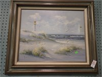 SIGNED O/C BEACH SCENE 27x23