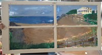 LG PAINTED GLASS WINDOW 55x29