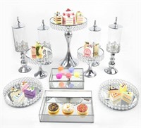 11 Pcs Silver Cake Stands Metal Cupcake Holder