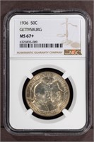 1936 NGC MS67+ Gettysburg Silver Commemorative