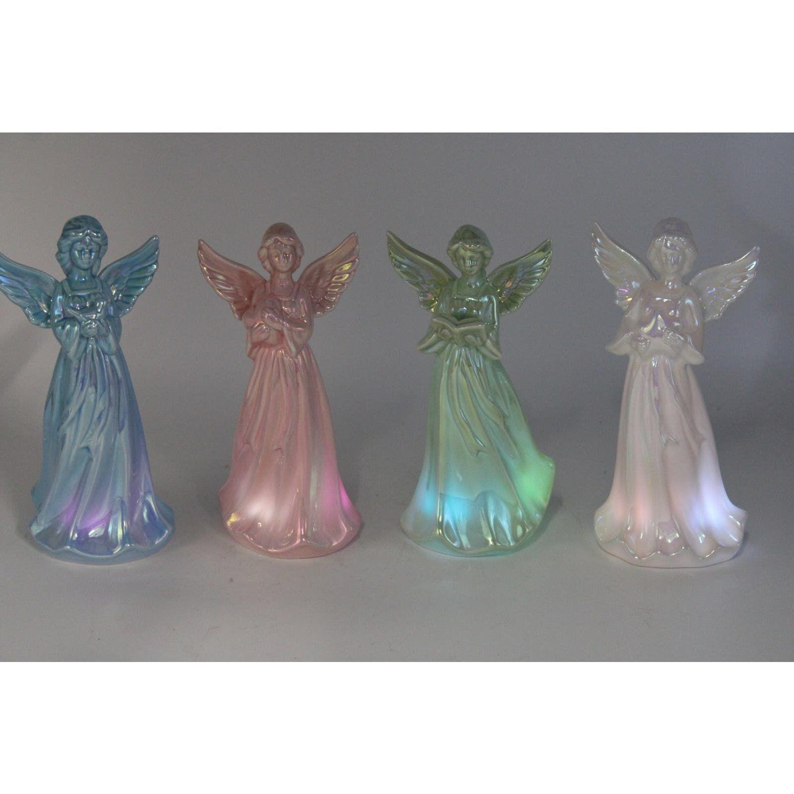 S/4 Iridescent Porcelain Angels