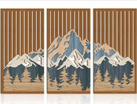 ($95) Large Wood Mountain Wall Art Abstract