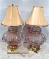 ( 2 ) Pinkisk color Floral Table Lamps