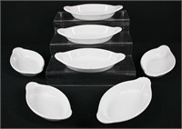 7 Pc White Porcelain Serving Dishes