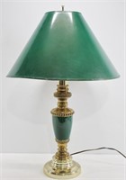Green & Brass Table Lamp 29" h - Working