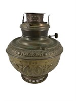 Large Antique Metal Oil Lamp