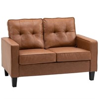 51" PU Leather Loveseat, Double Sofa with Armrests