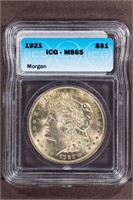 1921 $1 ICG MS65 Morgan Dollar