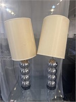 Pair of MCM silver bubble lamps