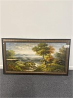Landscape scene oil on canvas signed