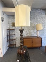 Wood grape design lamp