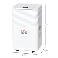 HOMCOM 1260 sq.Ft Portable Quiet Dehumidifier