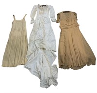 2 Antique Dresses & Slip