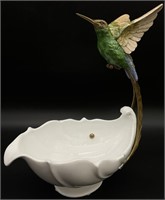 Bronze Ormolu Hummingbird Porcelain Planter