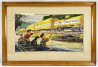 John F. Gould, Original Painting, Railroad