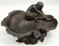 Art Nouveau Gilt Bronze Figural Dish