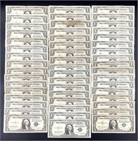 Fifty US $1 Silver Certificates