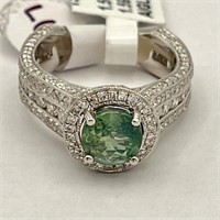 GIA Platinum Alexandrite & Diamond Ring