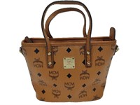 Cognac Brown Leather Small Tote Bag
