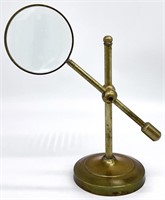 Magnifying Lens on Adjustable Brass Stand