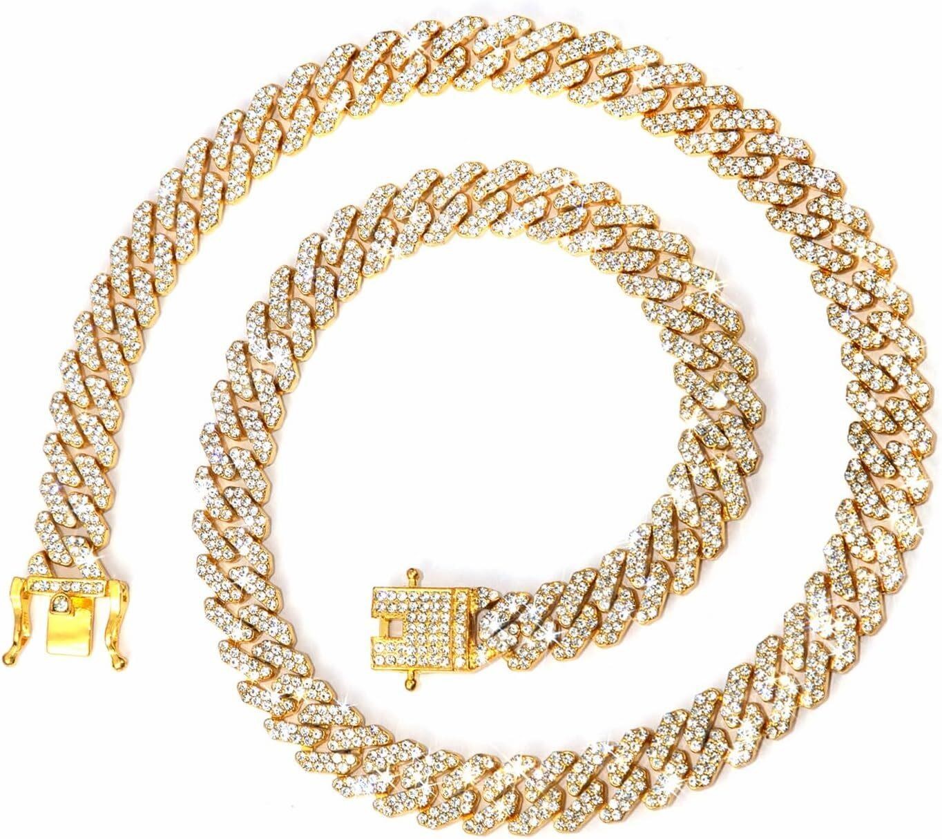 $15  Gold Cuban Chain Necklace  16in Miami Bling