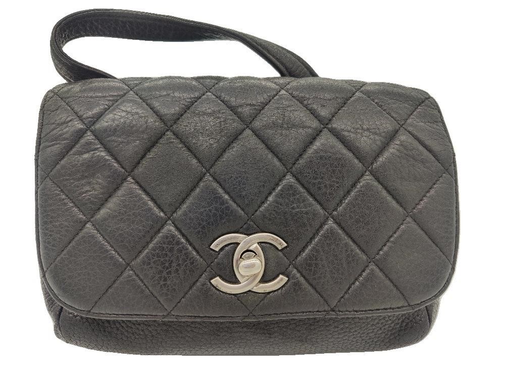 CC Black Quilted Leather Two Compartment Purse