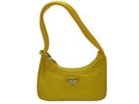 Yellow Nylon Hobo Style Underarm Bag