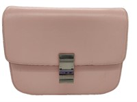 Pink Smooth Leather Half-Flap Messenger Purse