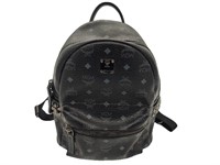 Black Leather Backpack w/ Side Silver Studs