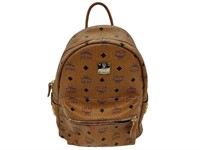 Cognac Brown Small Rough Leather Backpack