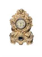 Antique US Clock Co Metal Cast Clock