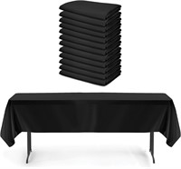 12Pcs Black Linen Tablecloth 60x102  Washable