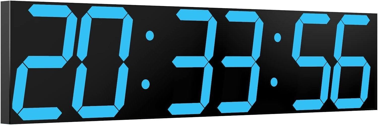 27 Led Digital Wall Clock  Ice Blue