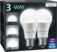 $10  LED Bulbs  3 Way A19  7/10/15W  2 Pack