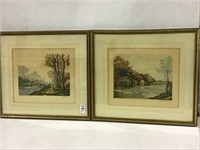 Pair of Framed Antique European Landscapes