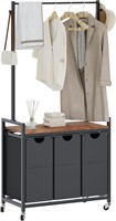 3-Section Laundry Sorter  Brown/Black