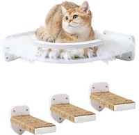 Cat Wall Shelves  3 Steps  Hammock (White)