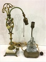 Lot of 2 Lamps Including Metal Base