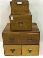 Group of 4 Wood File Cabinets